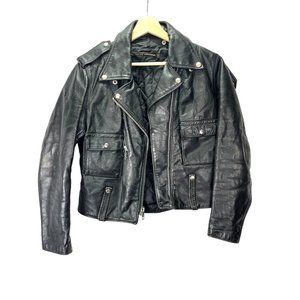 Vintage 70’s Cycle Champ Harley Davidson AMF Leather Jacket, Size 38R